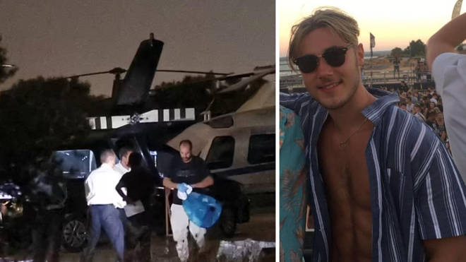 Jack Fenton (right), 22, died in the horror helicopter accident on Monday in Athens.