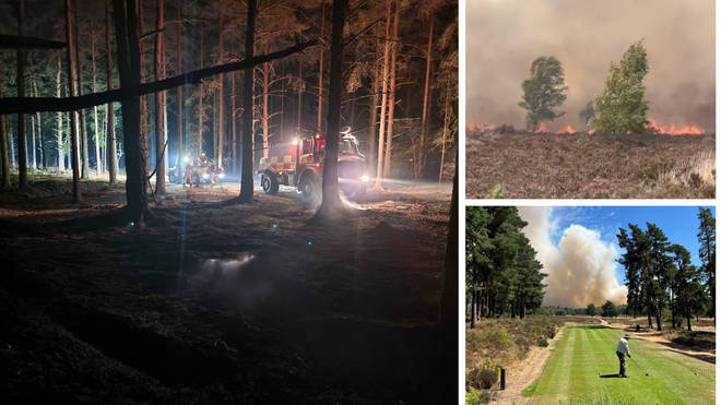 A wildfire in Surrey has now been burning for four days