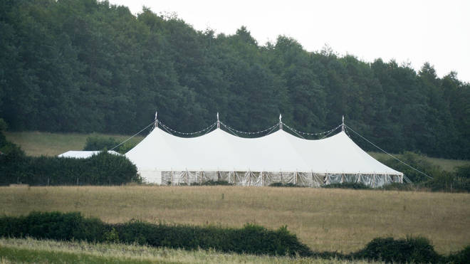 The marquee where the do is taking place