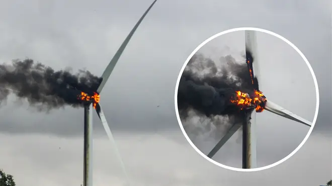 The turbine filled the sky with plumes of smoke