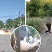 Videos show Ukrainians using sticks, tyres and bricks to detonate landmines