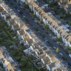 An aerial view of houses