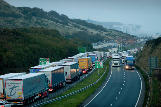 Lorries outside Dover