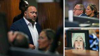 Alex Jones who was ordered to pay $4.1 to the family of a Sandy Hook victim