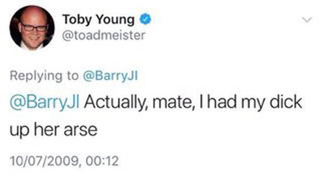 Toby Young's deleted tweet