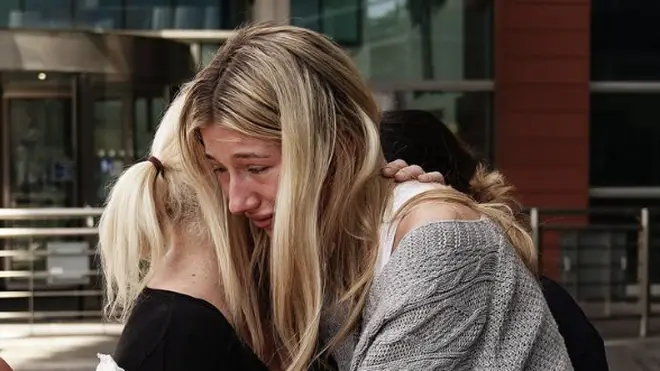 Archie's relatives embraced in a tearful hug as they spoke about his death