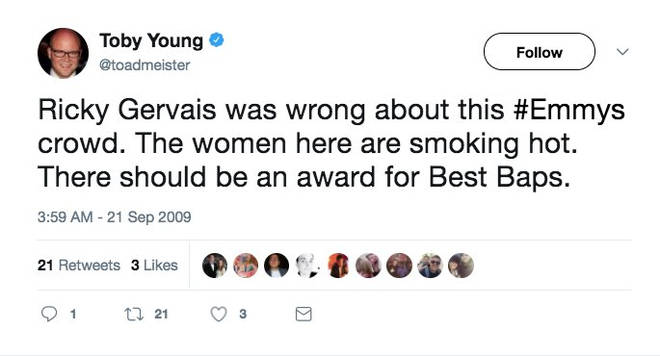 Toby Young's deleted tweet