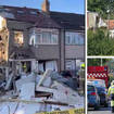 The scene of the explosion in Galpin's Road, Thornton Heath.