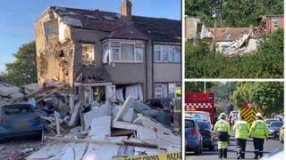 The scene of the explosion in Galpin's Road, Thornton Heath.