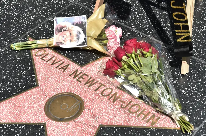 Fans left flowers at her Hollywood Walk of Fame star