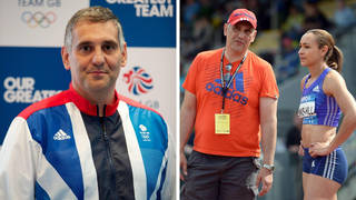 Toni Minichiello (left), who coached Jessica Ennis-Hill (right), has been banned from athletics for life after an investigation found he engaged in "sexually physical behaviour" with athletes.