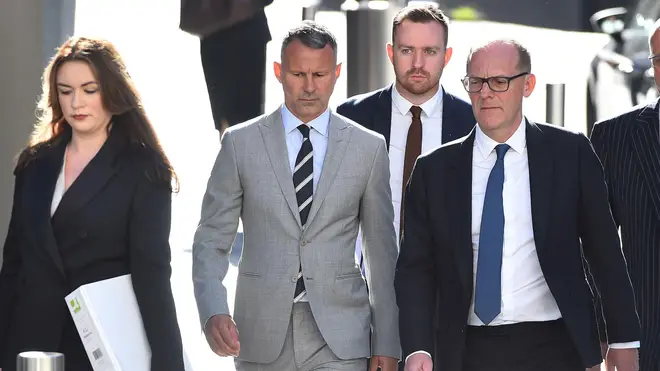 Ryan Giggs arrives in court on Tuesday, August 9th