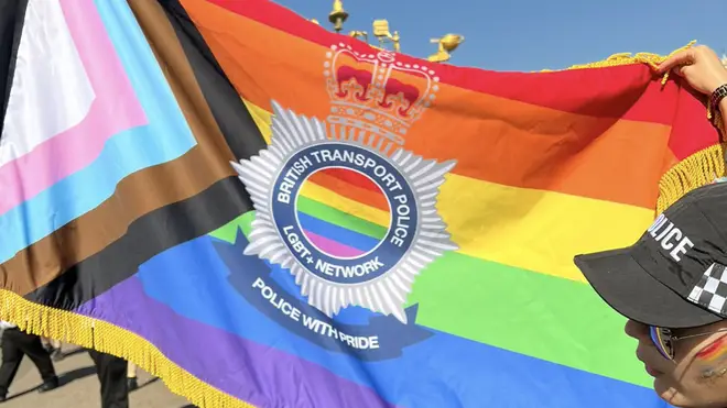 British Transport Police have received a backlash over their response to an image of a LGBTQ+ flag