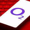 The O2 logo on a smartphone screen