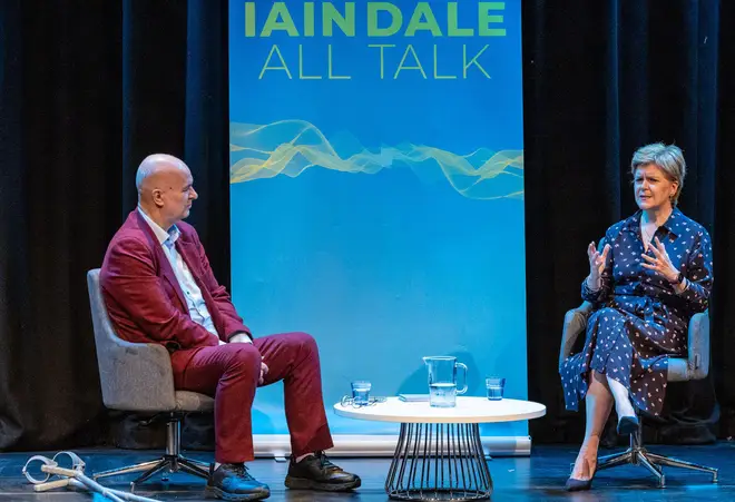 Nicola Sturgeon, leader of the Scottish National Party is interviewed by LBC's Iain Dale at the Edinburgh Fringe Festival.