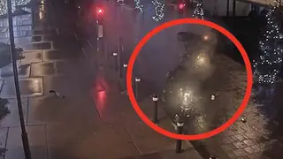 The incident was caught on CCTV in Belgium