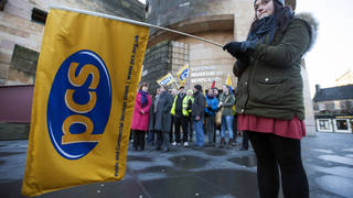 A strike outside the National Museum of Scotland