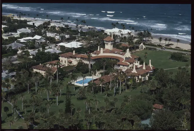 The Mar-a-Lago Estate, owned by Donald Trump, lies at the water's edge in Palm Beach, Florida.