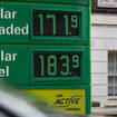 Fuel prices displayed at a petrol station in London in May