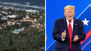 The Mar-a-Lago Estate, owned by Donald Trump, lies at the water's edge in Palm Beach, Florida.