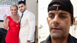 Britney Spears still married her husband Sam Asghari despite ex-husband Jason Alexander (right) attempting to "crash" it in an Instagram live.
