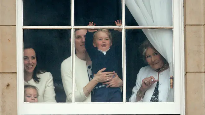 Ms Borrallo watching the Trooping of the Colour with Prince George in 2015