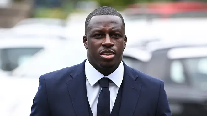 Mr Mendy arrived at Chester Crown Court as his trial began on Monday