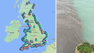 Sewage discharge alerts have been issued for many of the UK's beaches