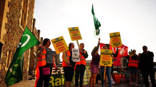 RMT members on a picket line in Bristol