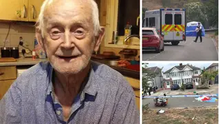 Thomas O’Halloran, 87, has been named as the victim in the stabbing in Greenford in west London. Police issued CCTV of a suspect today