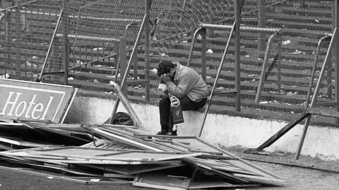 File photo dated 15/04/89 of a Liverpool fan at Hillsborough football stadium in Sheffield Photo: John Giles/PA Wire/PA Images