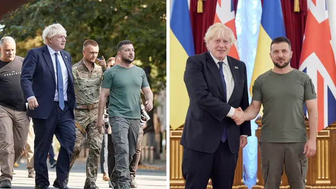 Boris Johnson spoke during a visit to Kyiv on Wednesday
