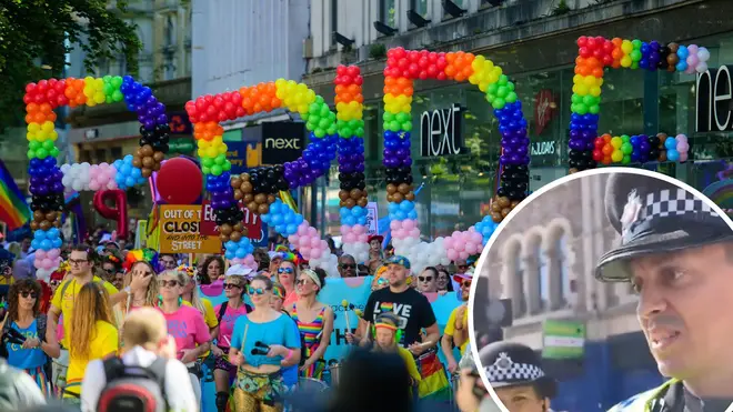 The group was furious at officers during Cardiff Pride