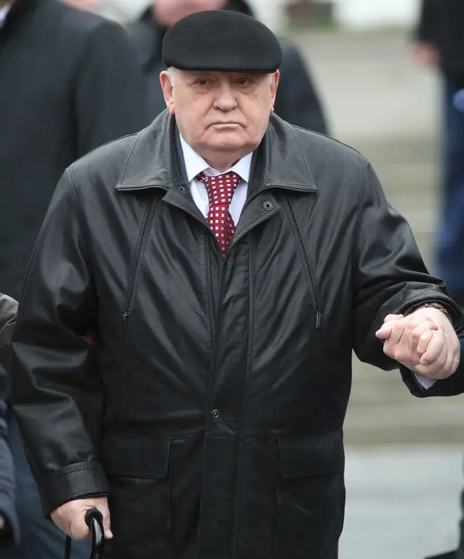 Former Soviet President Mikhail Gorbachev at a Victory Day parade in Moscow in 2017.
