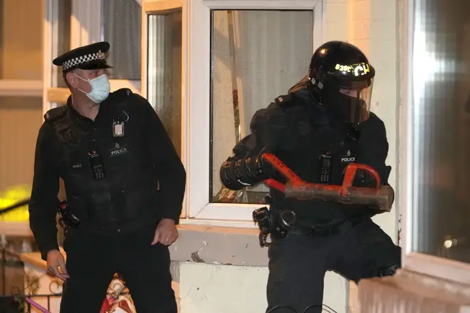 The Prime Minister has previously attended police raids, including this one in Liverpool in December 2021.