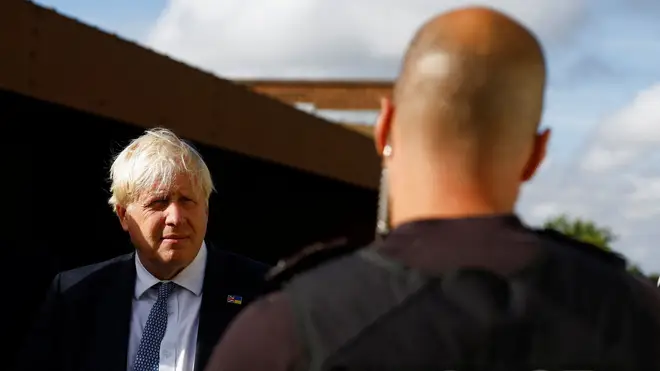 Boris Johnson joined a raid in south London today.