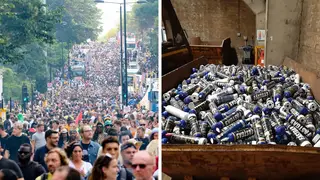 Nitrous oxide canisters cleaned up after the Notting Hill Carnival are expected to fill nearly four skips.