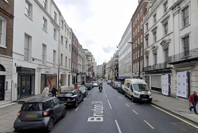 Police responded to reports of an attempted robbery in Bruton Street, London.