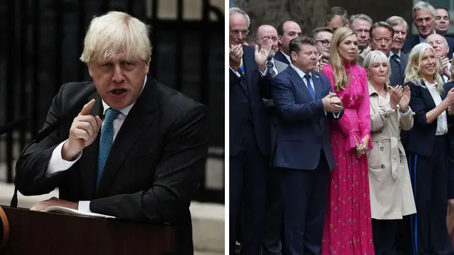 Boris Johnson makes his final speech as PM outside Downing Street