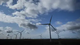 A view of turbines at Whitelee Windfarm in East Renfrewshire
