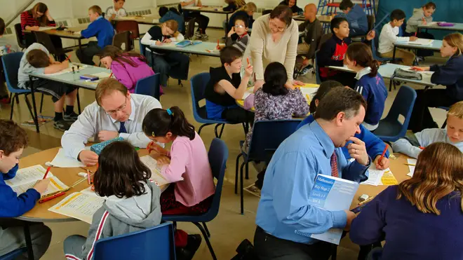 Students sitting their sats tests