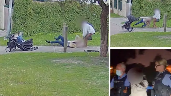 Shocking CCTV shows the moment the mother was attacked