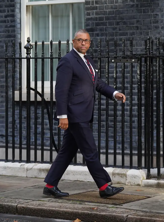 James Cleverly arriving at No10