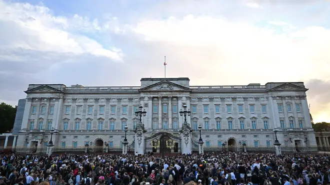 Crowds broke out into choruses of "God Save the Queen" at Buckingham Palace