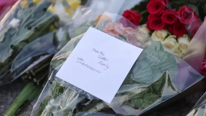 Flowers have been left at Windsor in tribute to the Queen