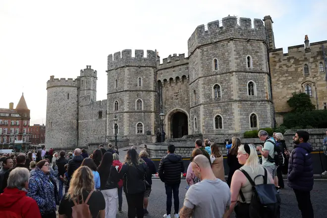 Mourners gathered at Windsor Castle