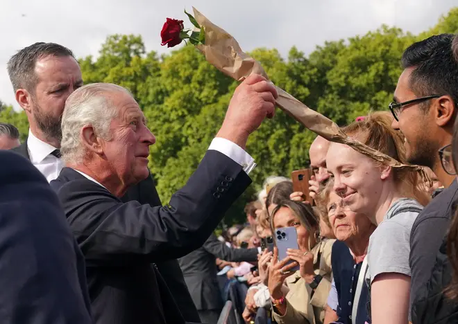 Members of the public offered their condolences to King Charles