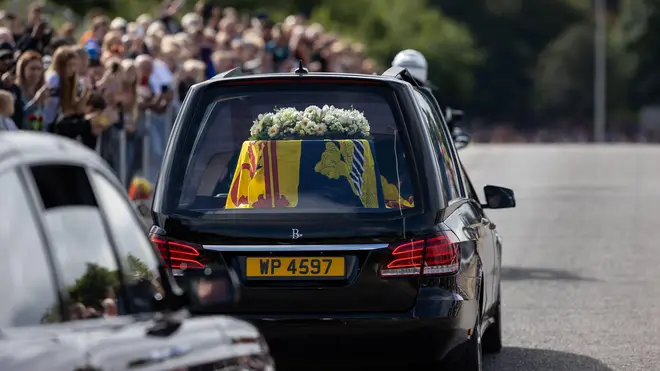 The Queen's coffin passes through Aberdeen