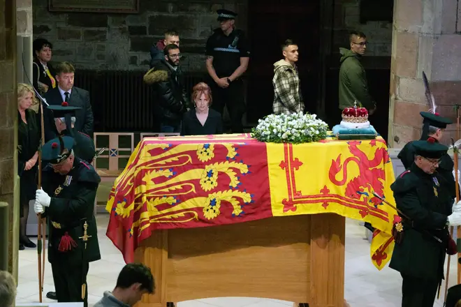 Queen's coffin in Edinburgh