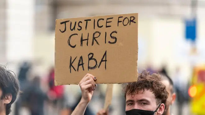Black Lives Matter protest take place in Whitehall after the police shooting of unarmed Chris Kaba